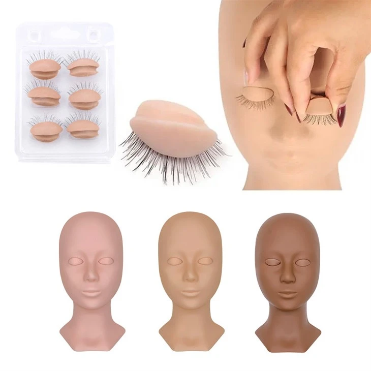 lash mannequin head with removable eyelids