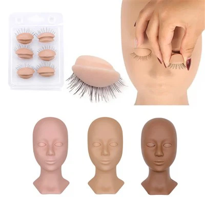 lash mannequin head with removable eyelids