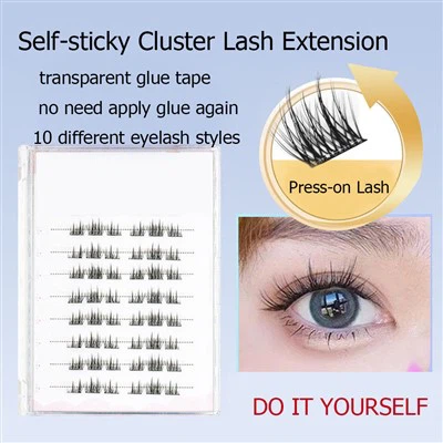 press on eyelash clusters